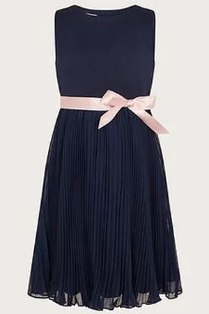 Monsoon Girls Sally Scuba Pleated Dress