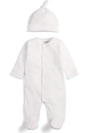 Mamas & Papas Unisex Baby Cloud Velour Sleepsuit With Hat