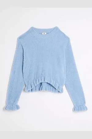 River Island Girls Frill Cropped Jumper