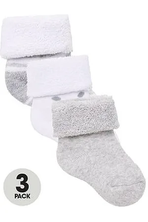 Everyday Basic Baby Unisex 3 Pack Little Spot, Stripe And Plain Terry Socks