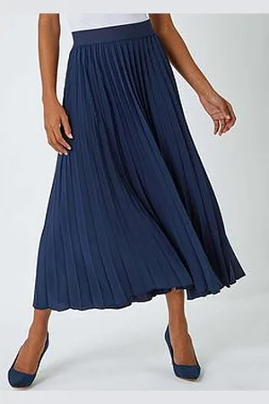 Roman Pleated Maxi Stretch Skirt