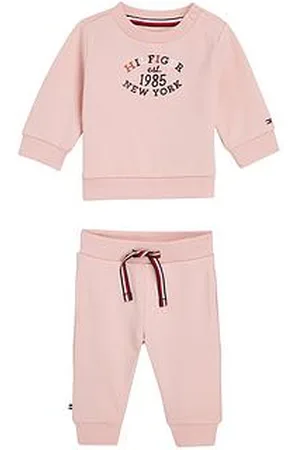Tommy Hilfiger Baby Girls Monotype Oval 2 Piece Sweat Set