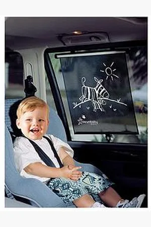 Dream Baby Double-Sided Zebra And Tiger Print Car Window Roller Blinds - 2 Pack