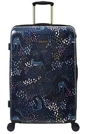 Sara Miller Large Midnight Leopard 4 Wheel Trolley Suitcase