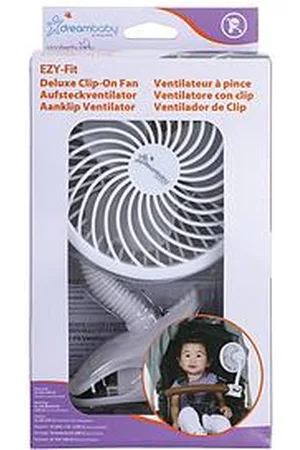 Dream Baby Clip-On Caged Fan White With Soft-Tip Fins