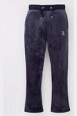 Juicy Couture Girls Diamante Velour Bootcut Jogger - Night Sky