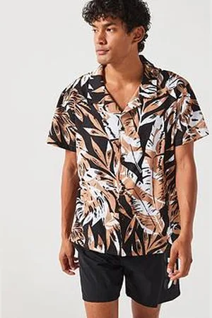 HUGO BOSS Floral Print Beach Shirt