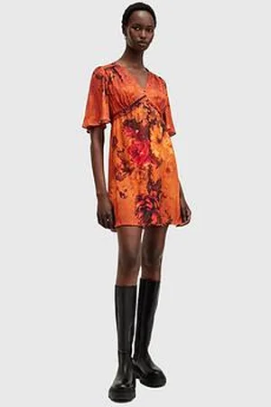 AllSaints Tian V-Neck Mini Dress