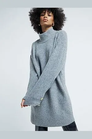 River Island High Neck Jumper Dress - Marl