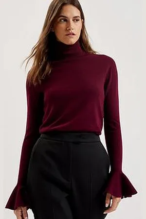 Ted Baker Tamsenn Roll Neck Sweater With Fluted Sleeves