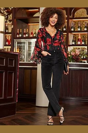 Sosandar Velvet Straight Leg Jean