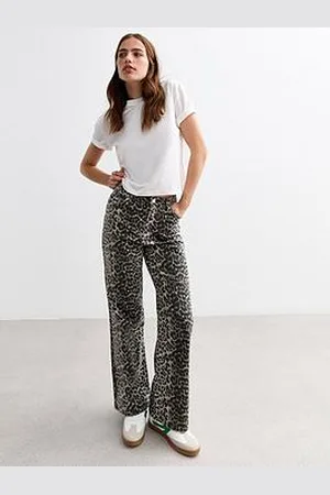 New Look Brown Leopard Adalae Wide Leg Jeans