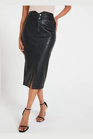 Very Faux Leather Midi Skirt
