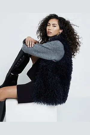 River Island Faux Fur Long Shabby Gilet