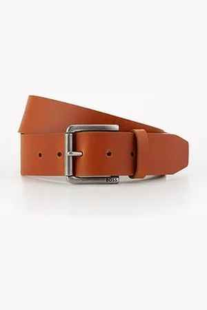 HUGO BOSS Joris Metal Buckle 4Cm Jeans Leather Belt - Tan