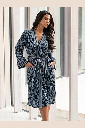 Pour Moi Satin Print Mix Midi Gown