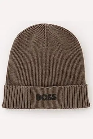 HUGO BOSS Asic Beanie-X Rubberised Logo Beanie Hat