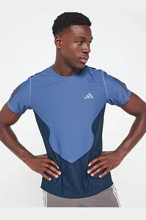 adidas Mens Own The Run Colourblock T-Shirt - Navy