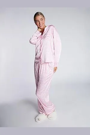 Boux Avenue Luxe Satin Heart Long Sleeve Revere Set - Mix