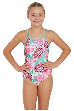 Zoggs Girls Ecolast Sea Petal Yaroomba Floral Swimsuit - Multi