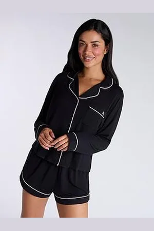 Boux Avenue Modal Long Sleeve Revere & Short Pj Set