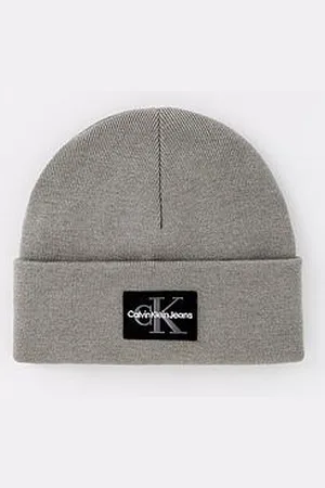Calvin Klein Mono Logo Patch Beanie Hat