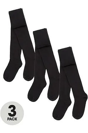 Everyday Basic Girls 3 Pack Flat Knit Tights