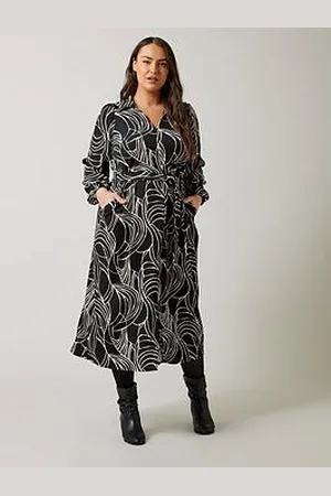 Evans Linear Print Jersey Crepe Dress