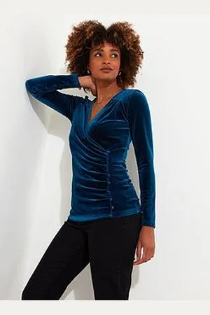 Joe Browns Velour Wrap Top - Teal