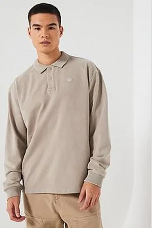HUGO BOSS Blue Nulong Loose Fit Overdyed Smiley Heavy Polo Sweatshirt