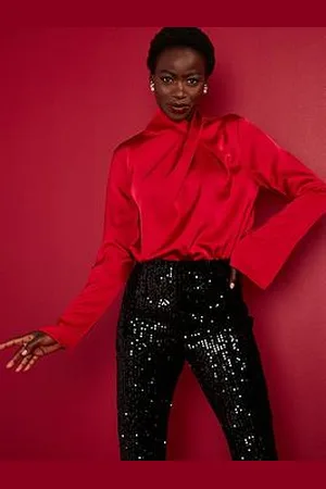 Very Draped Satin Shell Blouse