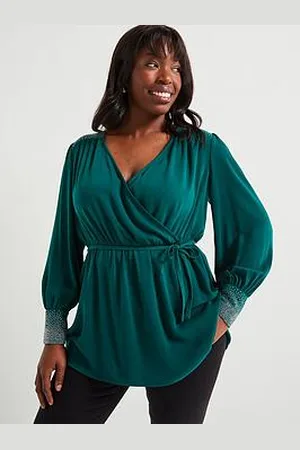 Very Embellished Cuff & Shoulder Wrap Blouse