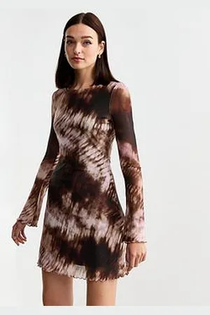 New Look Tie Dye Mesh Skater Dress