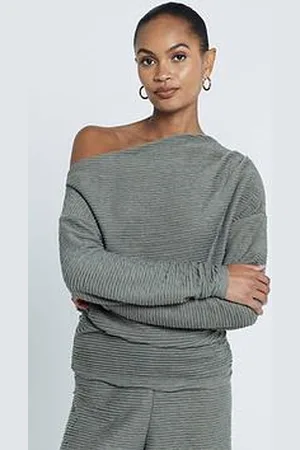 River Island Textured Off Shoulder Drape Top