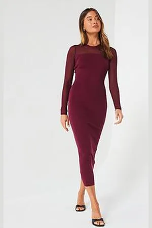 Very Mesh Yoke Compact Knit Pencil Dress