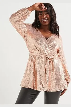 Very Sequin Wrap Top