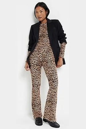 River Island Petite High Waisted Rib Flare Legging