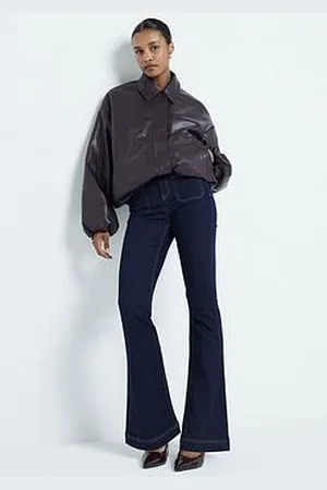 River Island Seville Raw Pocket Front Flare - Dark Denim