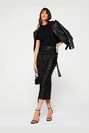 Very Sequin Wrap Midaxi Skirt