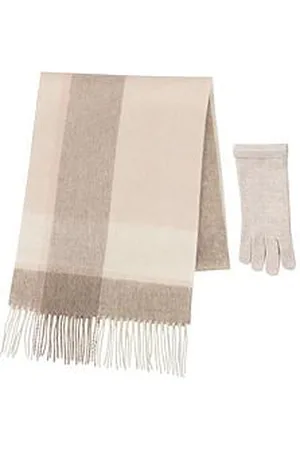 Totes Cashmere Blend Woven Scarf And Glove Set - Oat
