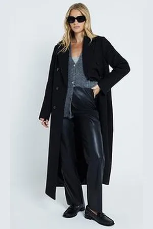 River Island Faux Leather Pull On Straight Trouser