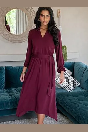 Pour Moi Venetia Jersey Hanky Hem Collared Midi Dress