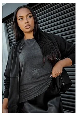 Yours Curve Oversized Sweat Bomber