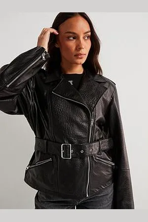 HUGO BOSS Leraba Belted Leather Jacket