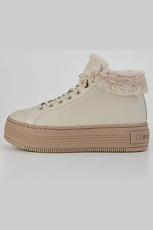 Calvin Klein Fleece Lined Flatform Hi-Top Trainers