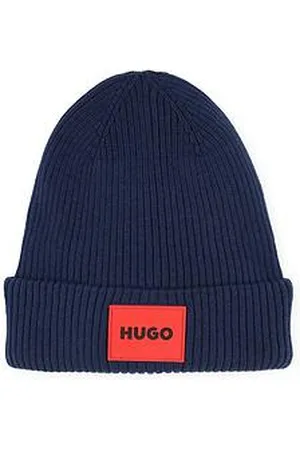 HUGO BOSS Boys Square Logo Beanie Hat