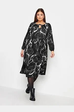 Yours Leaf Print Textured Midaxi Dress