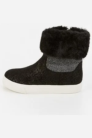 Very Girls Faux Fur Trim Trainer Boot