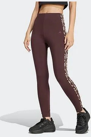 adidas Womens Animal 3 Stripe Legging - Brown