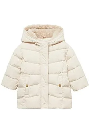 MANGO Younger Girls Faux Fur Lined Padded Coat